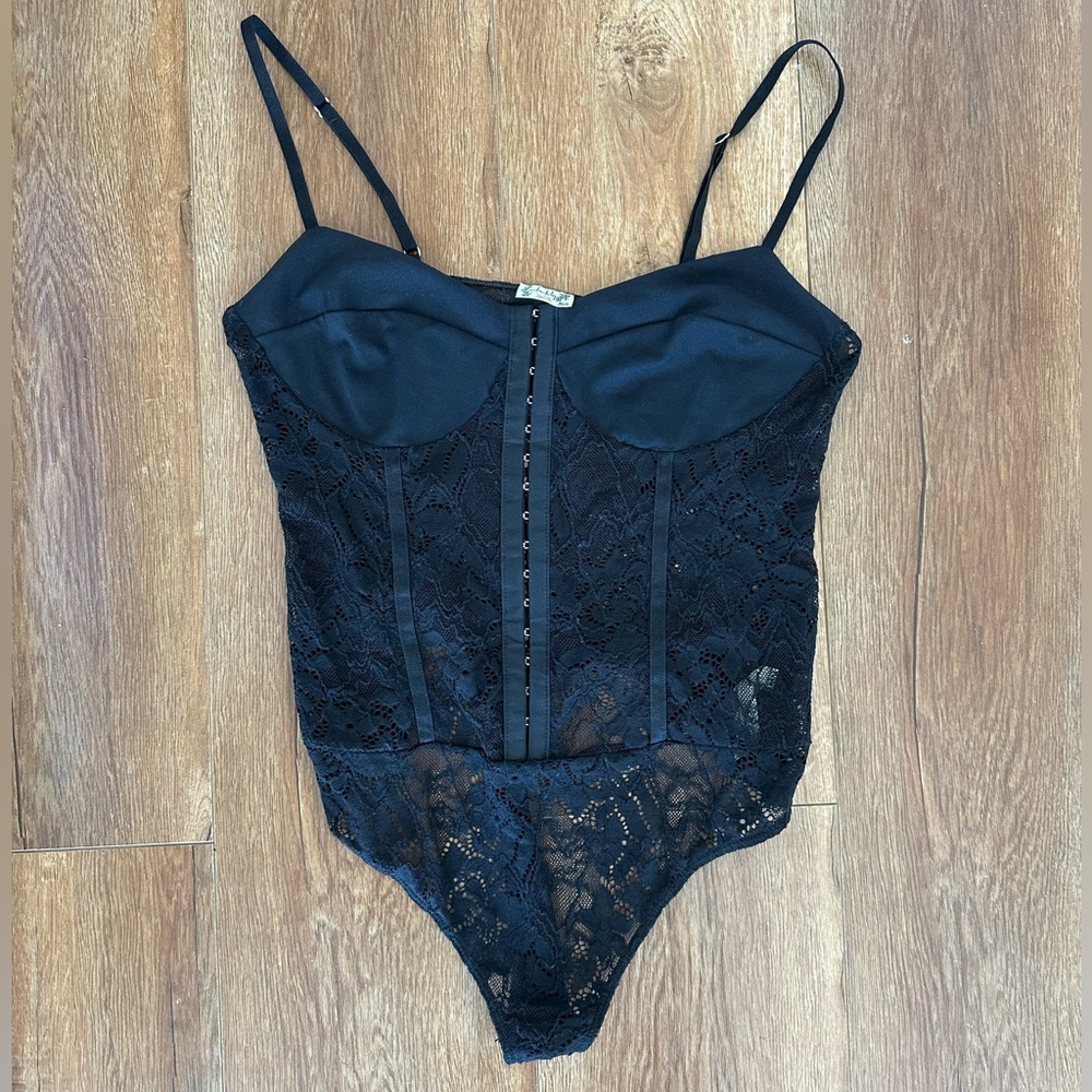 Free People Lace Night Rhythm Bodysuit